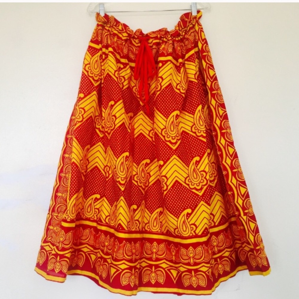 Handmade Multi color midi skirt- one size fits all